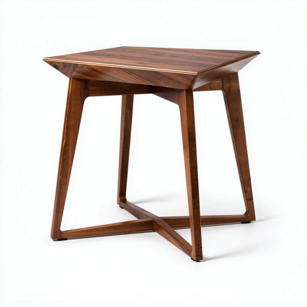 Stolik kawowy z drewna orzechowego 60 x 60 x 75cm nowoczesny design