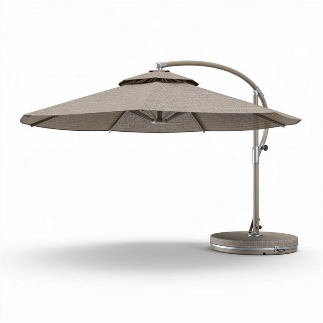 Owsiana parasol ogrodowy z bocznym słupem 250 x 250 cm szary beżowy