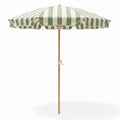 Parasol ogrodowy w paski zielono-białe z drewnianym stelażem 200 x 200 x 250cm
