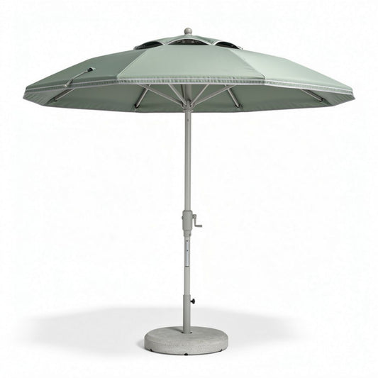 Parasol ogrodowy z regulacją 300 x 300 x 250cm szary poliester stalowa podstawa